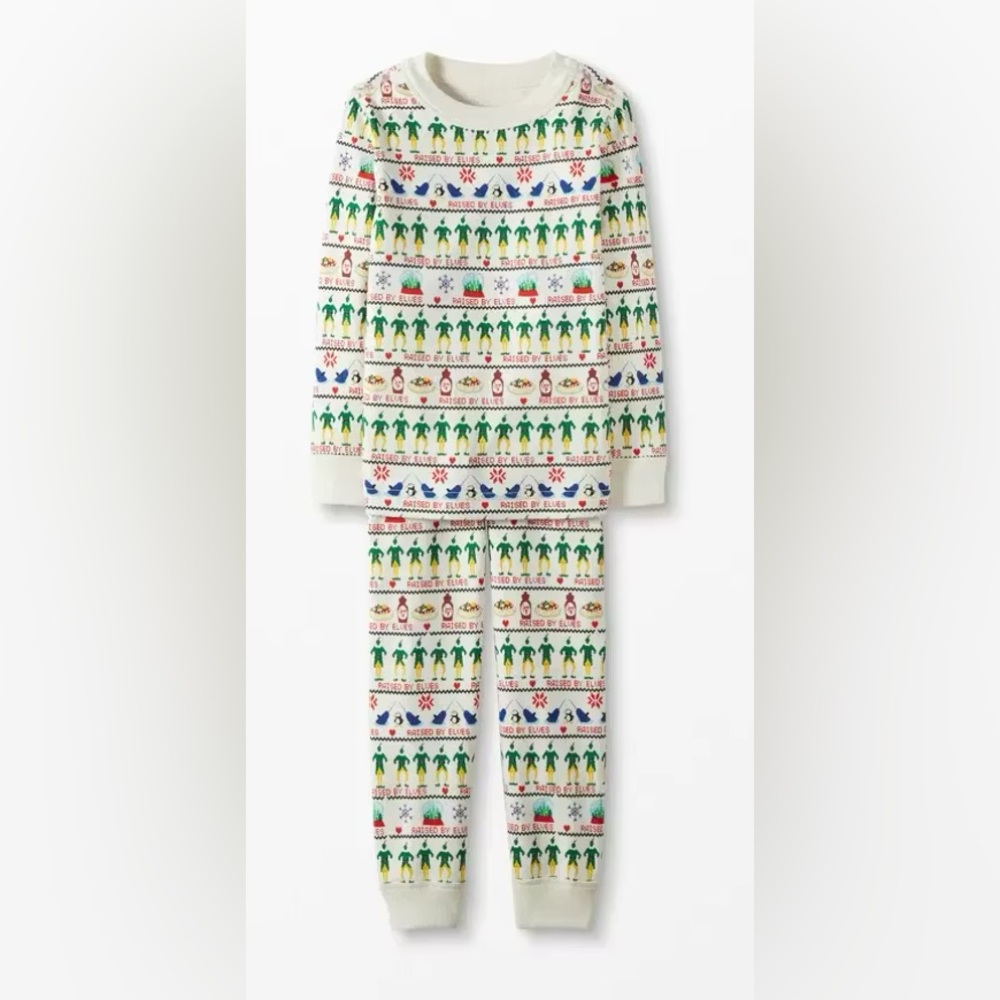Adult Hanna Andersson Organic Cotton Pajamas in Elf Fair Isle Print size Large